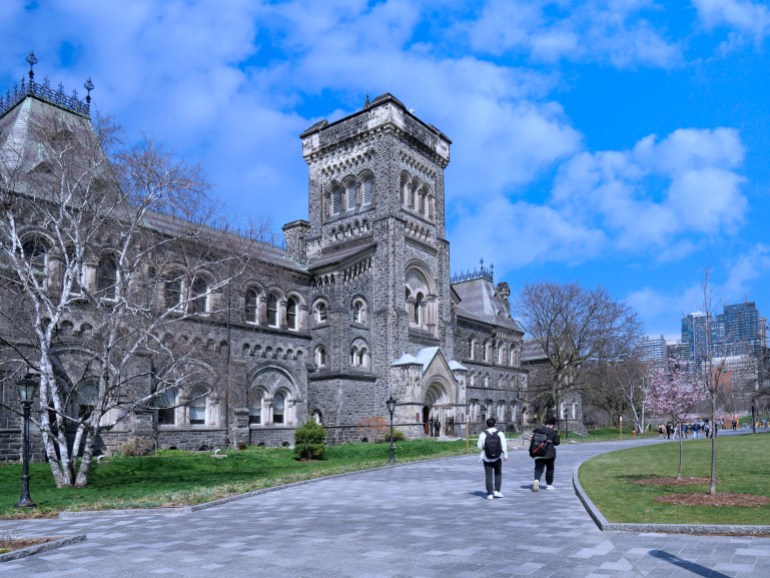 University of Toronto campus with University College building, built circa 1850