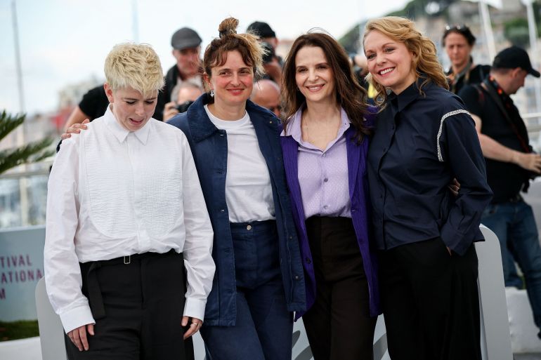 Juliette Binoche, Jury President of the 78th Cannes Film Festival, Molly Manning Walker, President of Un Certain Regard Jury, Alice Rohrwacher, President of the Camera d'Or Jury, and Maren Ade, President of the Short films and La Cinef Jury, pose during a photocall at the 78th Cannes Film Festival in Cannes, France, May 17, 2025. REUTERS/Sarah Meyssonnier