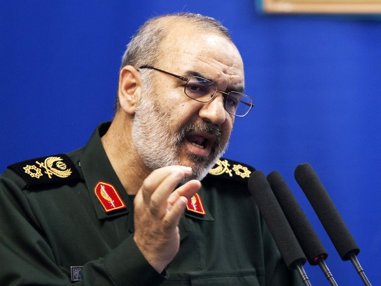 EDITORS' NOTE: Reuters and other foreign media are subject to Iranian restrictions on leaving the office to report, film or take pictures in Tehran. Hossein Salami, deputy head of Iran's Revolutionary Guard, speaks during Tehran's Friday prayers July 16, 2010. REUTERS/Morteza Nikoubazl (IRAN - Tags: MILITARY POLITICS RELIGION)