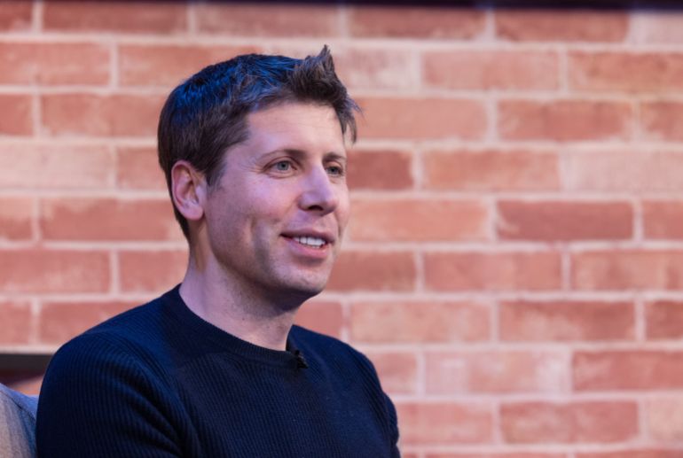 Sam Altman, chief executive officer of OpenAI, during an interview at Bloomberg House on the opening day of the World Economic Forum (WEF) in Davos, Switzerland, on Tuesday, Jan. 16, 2024. The annual Davos gathering of political leaders, top executives and celebrities runs from January 15 to 19. Photographer: Chris Ratcliffe/Bloomberg via Getty Images