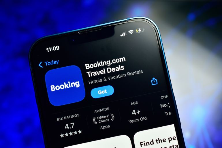 New Delhi, India 20 March 2024:- Booking.com app for travel deals and booking hotels