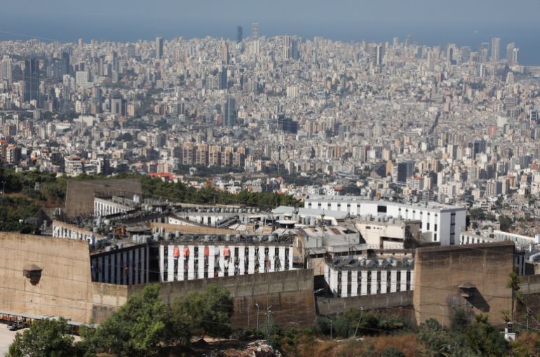 A general view shows the Roumieh prison, in Roumieh, amid concerns over the spread of the coronavirus disease (COVID-19), Lebanon October 1, 2020. Picture taken October 1, 2020. REUTERS/Mohamed Azakir